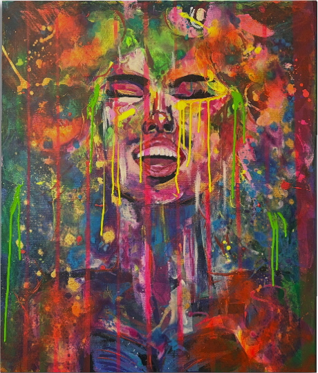 Strahlende Freude – 50x70 cm | Kunst, die Lebensfreude und Weiblichkeit feiert